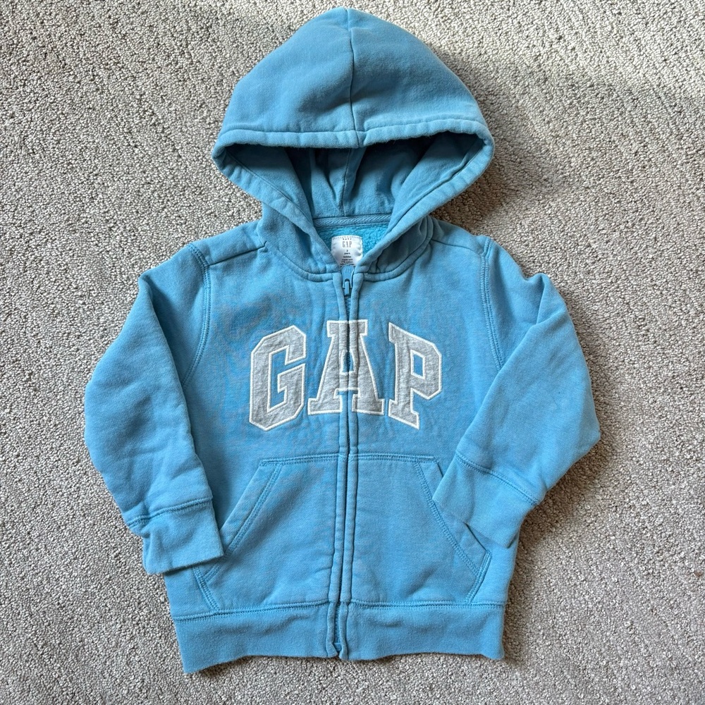 Boys Gap Full Zip Baby Blue Hoodie 3t